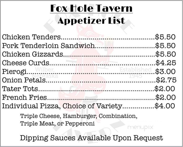 Fox Hole Tavern - Wilber, NE