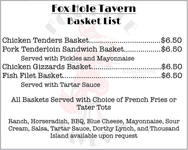 Fox Hole Tavern - Wilber, NE