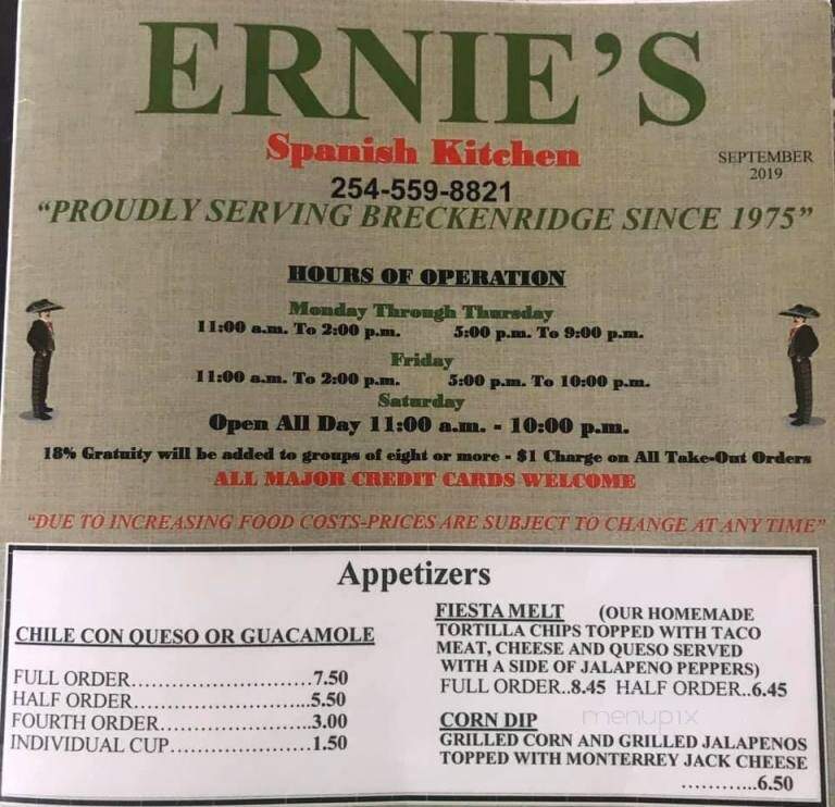 Ernie's Spanish Kitchen - Breckenridge, TX